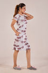 Sweet Moon Knit Cotton Mid Length Nightdress - Cloudy White — thumbnail 3